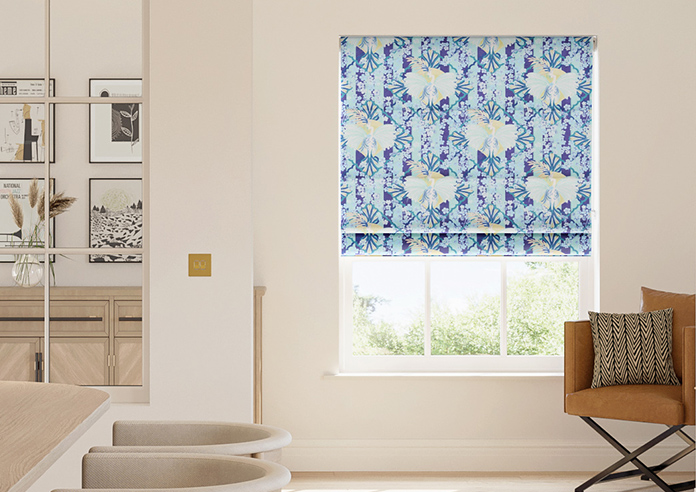 Faded Glamour, China Blue Stripe - Roman Blind - Image 3